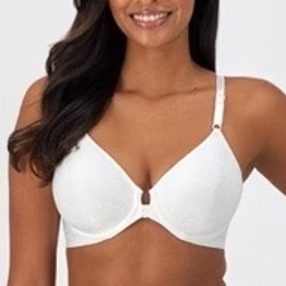 Bali Comfort Revolution T-Shirt Bra Womens 38B White Stretch Underwire Padded
